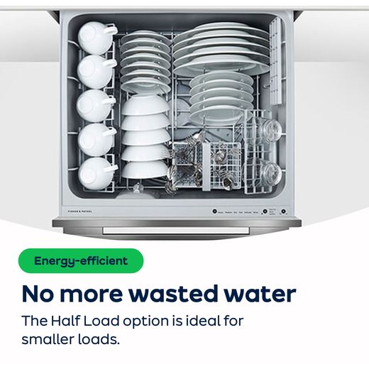 Fisher & Paykel Series 7 Double DishDrawer™ Fully Integrated Standard Dishwasher - Stainless Steel - AO Annotation - Half Load _ Zone Wash Option